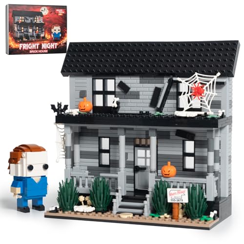 Horror Movie House & Figure Building Block Set, 586-Piece Halloween Toy | Collectible horror building set for teens and adults, ideal for play, display, spooky decor, Halloween gifts for horror fans