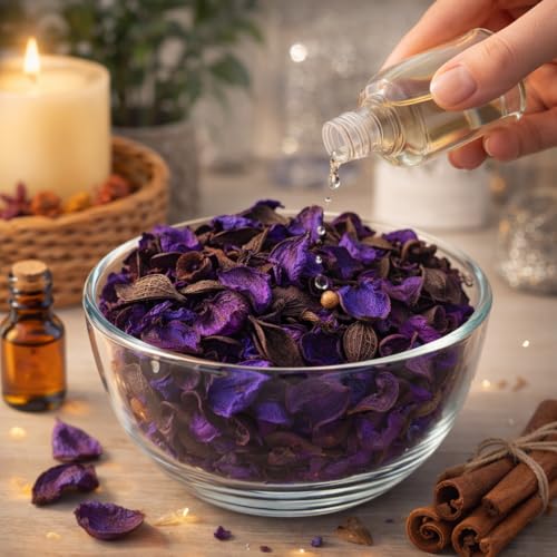Image of Pure Source India Potpourri - Natural Dried Flower Fragrance Lavender | Long Lasting Home Fragrance | Decorative Bowl Filler | Wardrobe & Car Freshener | Essential Oil Infused (Blue, 100gm)