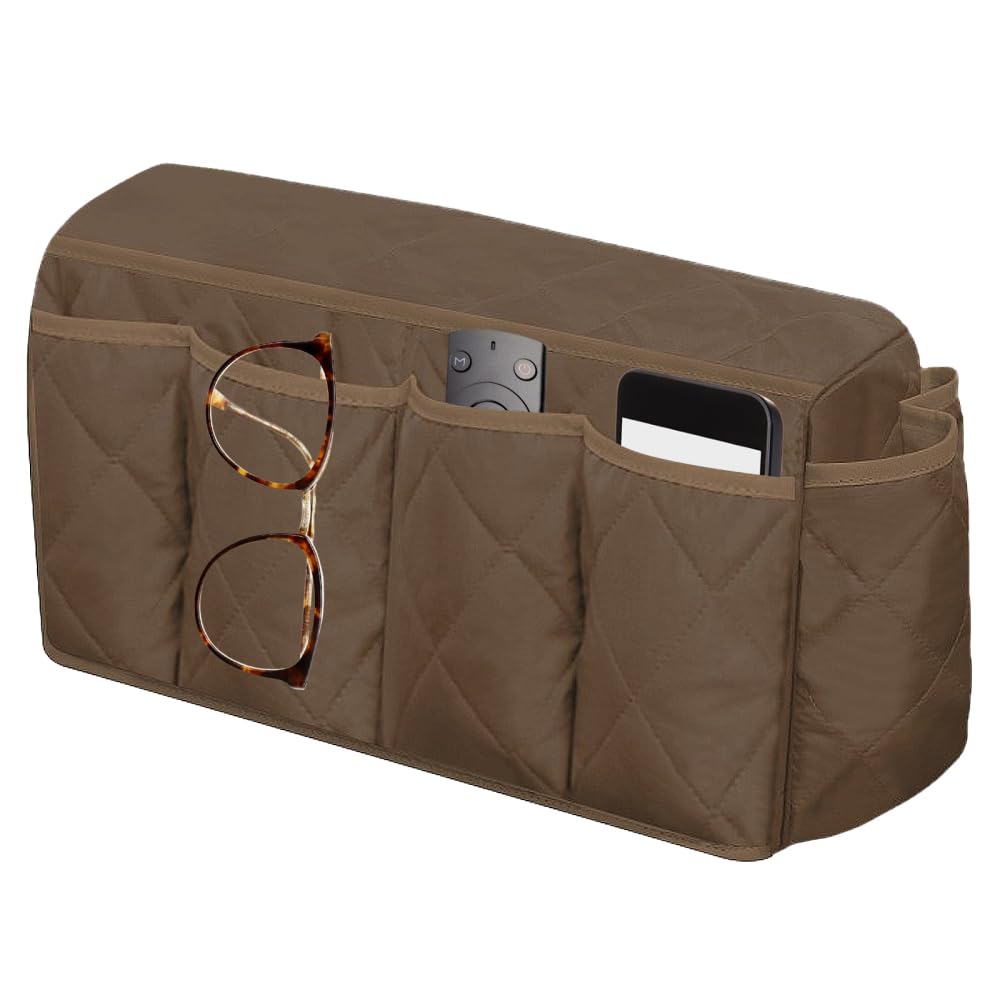 BDKMMS Armchair Caddy, Hanging Remote Control Holder Multi-Pockets Waterproof Sofa Armrest Organizer for Magazine, Tablet, Phone