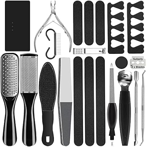 Pedicure Kit, 26 in 1 Professional Pedicure Tools Set, Stainless Steel Foot Care Kit, Foot Rasp, Dead Skin Remover, Pedicure Kit for Men, Women, Mother's Day, Best Gift for Salon or Home Cover