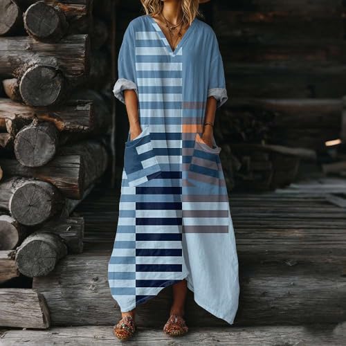 Robe pour rondes ample et fraîche col V chic pour le printemps - 2
