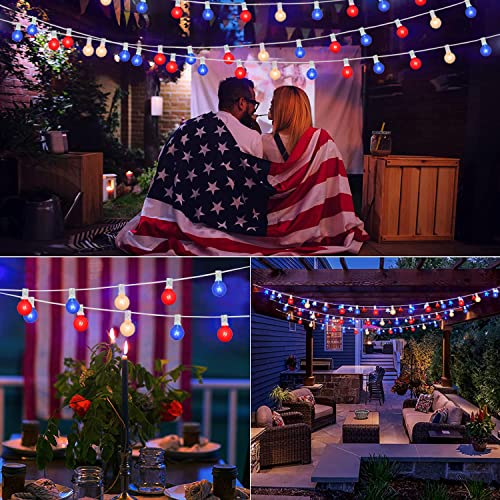 Goothy G40 Red White And Blue Light Bulbs(2 Spare), Independence Day Lights For Patriotic Party Garden Festival Decor- White thumb #6