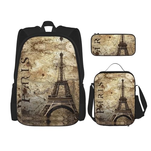 Sac à dos Tour Eiffel et lunch box assortie pour le déjeuner des écoliers en sortie scolaire
