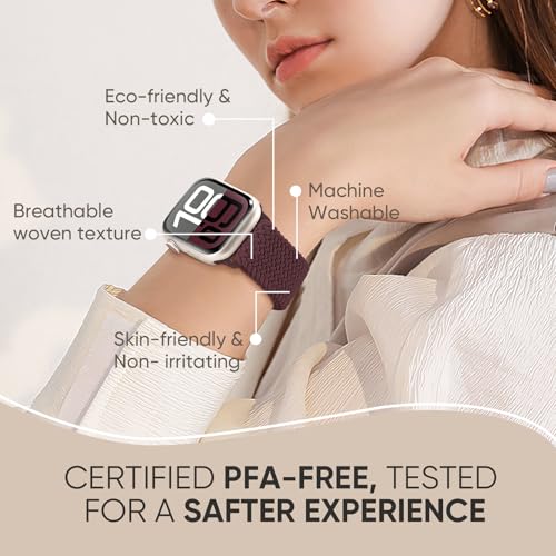 Image of Braided Stretchy Band Compatible with Apple Watch 40mm 41mm 42mm 38mm 44mm 45mm 46mm 49mm Women Men, Breathable Adjustable Nylon Sport Solo Loop Strap for iWatch Series 11 10 9 8 7 6 5 4 3 SE /Ultra 2
