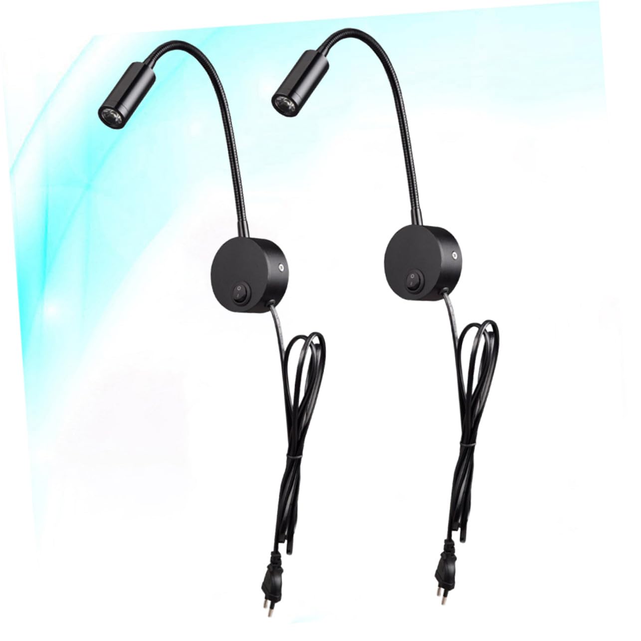 2 Lámparas de Lectura LED de Pared con Manguera Flexible para Dormitorio, Iluminación Multiángulo, Luz Suave para Lectura Nocturna