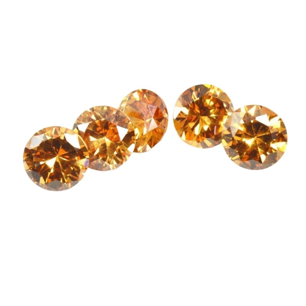 Created Light Brown Cubic Zircon at Wholesale Rate (Rs 7.5/Carat) Fine Quality Round Shape जरकन Loose Gemstone for Reselling Astrologers Jewellers Crystal Healing Astrological-image-0