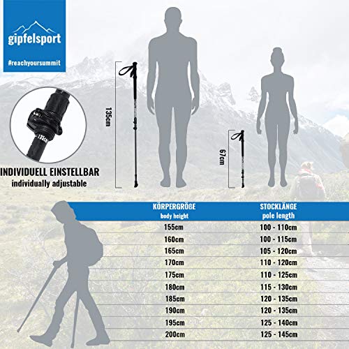 Wanderstöcke Teleskop | Wanderstock für Damen und Herren | Ultraleichte Trekkingstöcke aus Carbon und Aluminium | Nordic… - Image 4