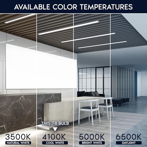 Image of Luxrite F32T8 /841 32W 48 Inch T8 Fluorescent Tube Light Bulb, 4100K Cool White, 2800 Lumens, G13 Medium Bi-Pin Base, LR20732, 6 count (Pack of 1)