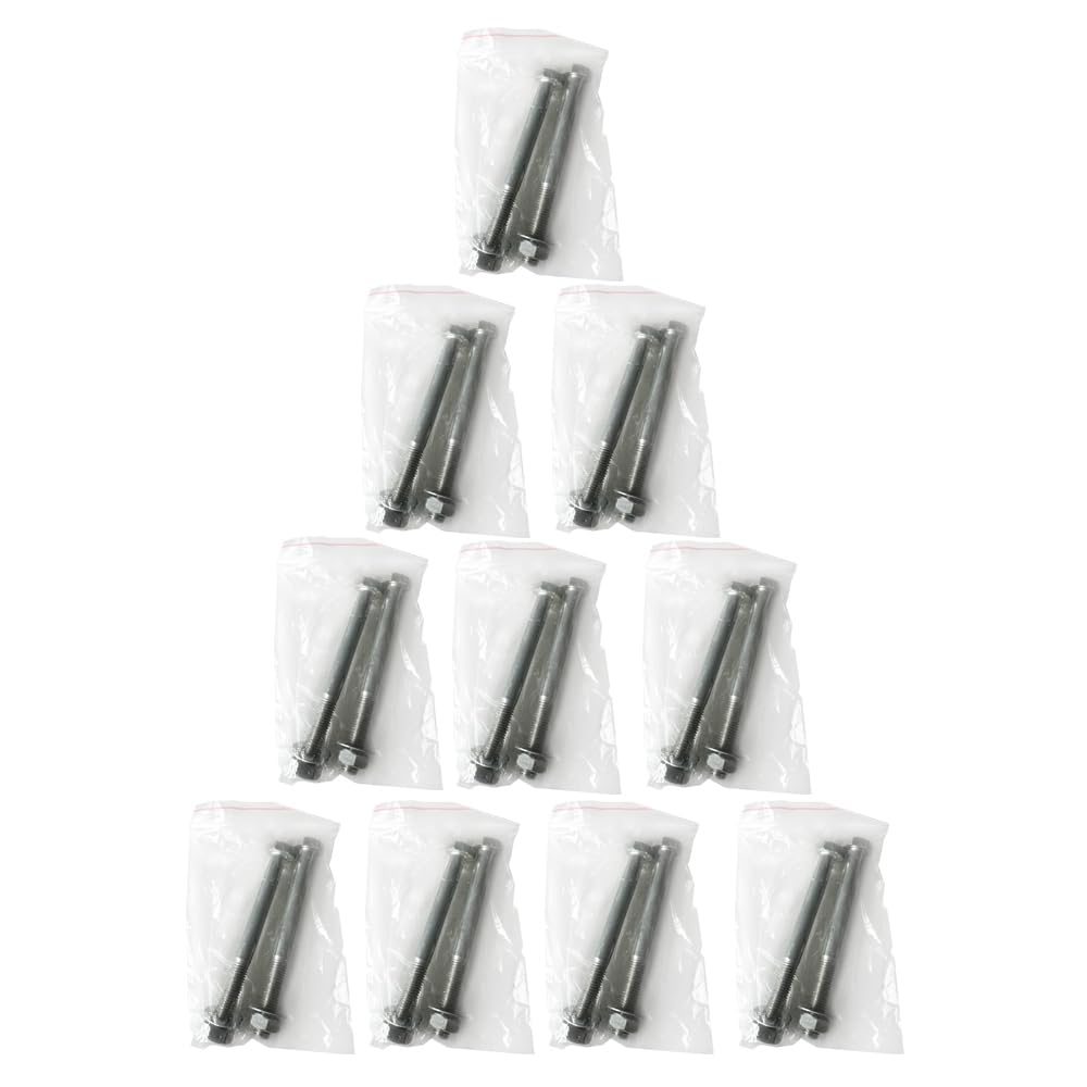 Edelstahl Durchgangsschrauben M10 x 110 mm für H-Pfostenträger – 10 Packungen à 2 Stk. inkl. Muttern & Unterlegscheiben, Sechskantbolzen für 9x9 Pfosten