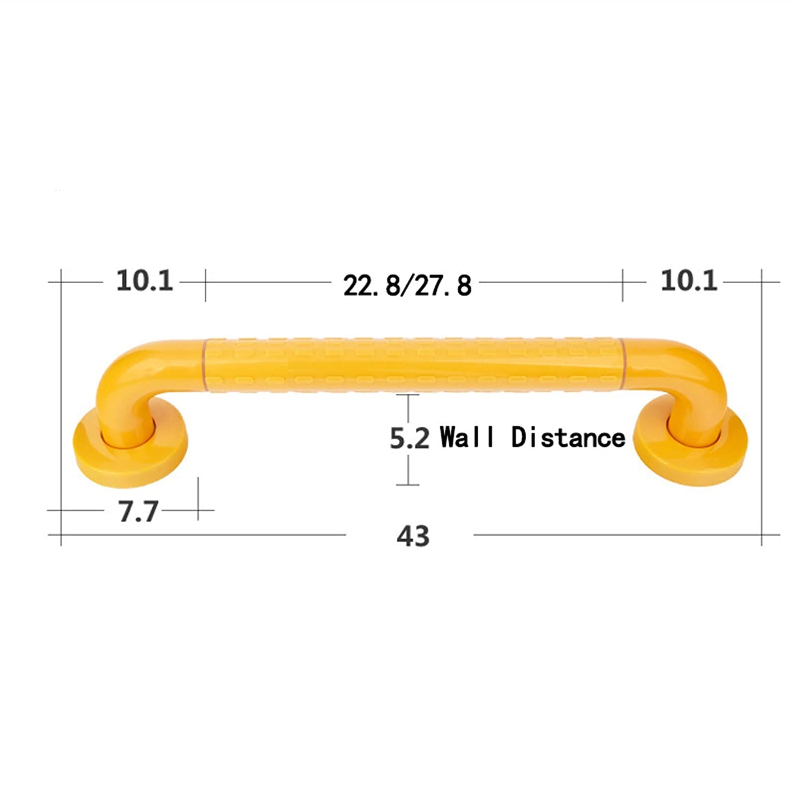 Barra di Sostegno in Alluminio Spaziale, in plastica ABS per Anziani, Maniglia Antiscivolo, Supporto per corrimano da Bagno a Parete, Barra Antiscivolo (30 cm)