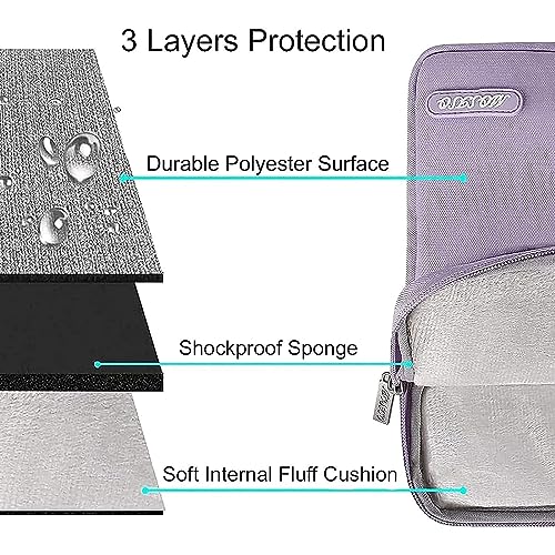 Image of MOSISO Laptop Case 15 inch, 15 inch Laptop Sleeve Compatible with MacBook Air 15 M4 A3241 M3 A3114 M2 A2941 2025 2024 2023,Dell XPS 15,Polyester Vertical Computer Sleeve Bag with Pocket, Purple