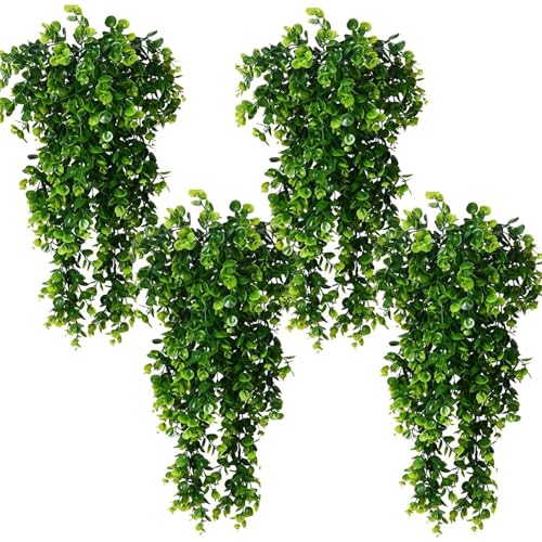 Plantas artificiales colgantes de eucalipto con diseño botánico realista pack de 4 2