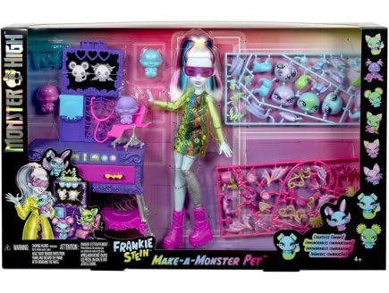 pour Monster High - Laboratoire Creation de Monstres, Frankie Stein - Coffret Poupee, Creatures, Meuble, Accessoires - Set Jouet et 1 Carte