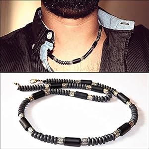 Amazon.com: Liliya Jewelry Men's Black Onyx Choker Necklace - 20