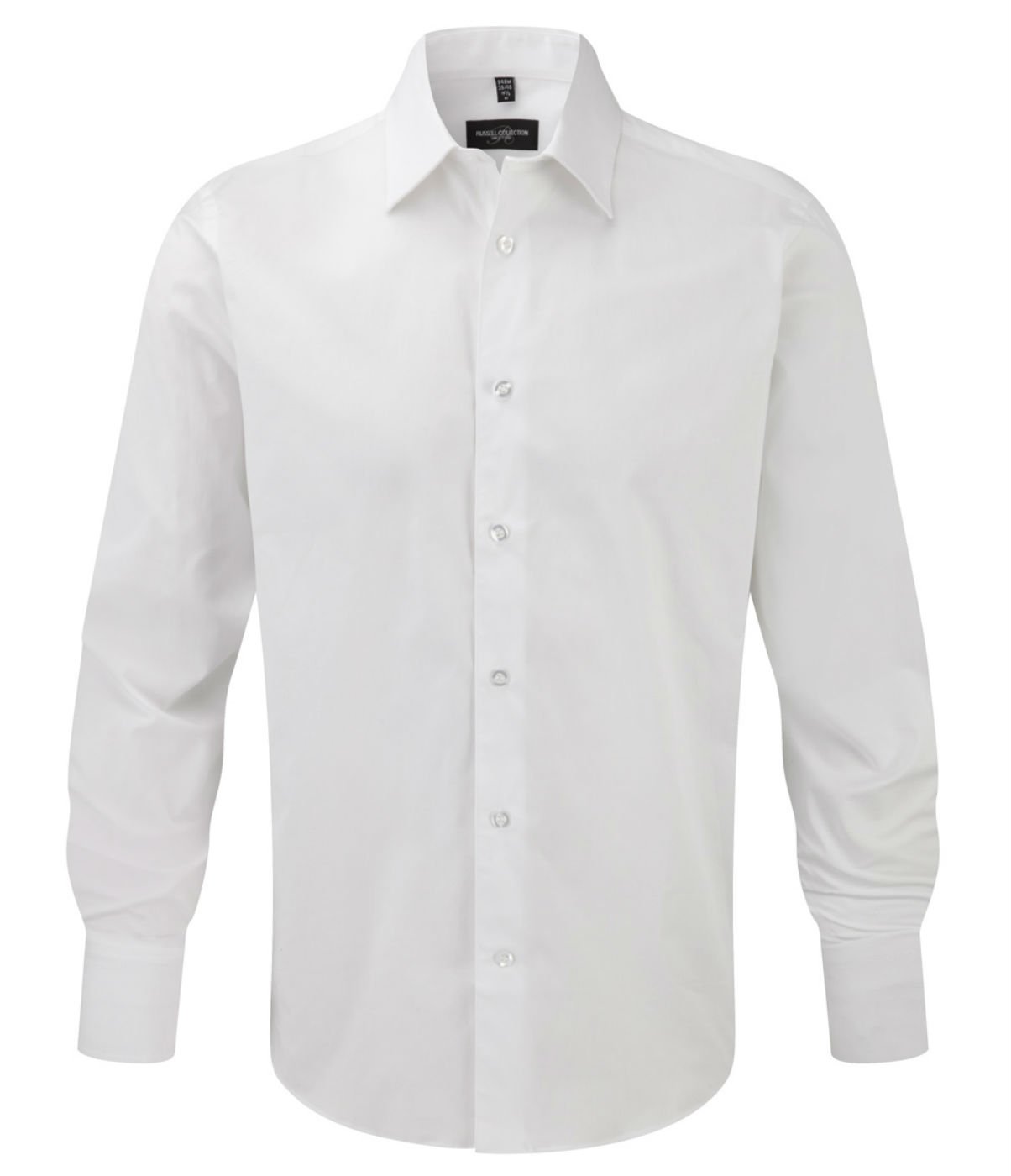Russell Mens Long Sleeve Easy Care Fitted Shirt White S