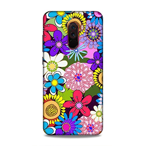 Image of Printed Mobile Back Hard Case Cover for Xiaomi Poco F1 | Multi Flower, Colourful Flower, A-2182
