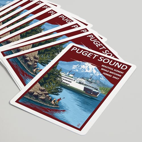 Lantern Press Puget Sound Washington Naipes Poker miniatura 5