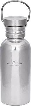 Boundless Voyage Titanium Water Bottle with Lid Wide Mouth Leak-Proof Reusable Sport Drinking Bottle for Camping Hiking Picnic Climbing Running Tea Coffee 420ml-glossy