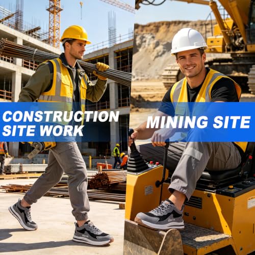 Image of LAoutun Steel Toe Shoes for Men Safety Work Sneakers Lightweight