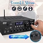 Pyle Bluetooth Home Audio Amplifier Receiver Stereo 300W Dual Channel Sound Audio System w/MP3, USB, SD, AUX, RCA, MIC, Headphone, FM, LED, Reverb Delay, for Home Theater Speakers, Studio - PDA69BU - Image 4