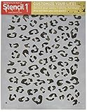 Stencil1 Leopard Repeat Pattern Stencil - Durable Quality Reusable Stencils for Painting - Create Stencil Crafts and Decor - Decor on Walls Fabric & Furniture Art Craft - 8.5' x 11'