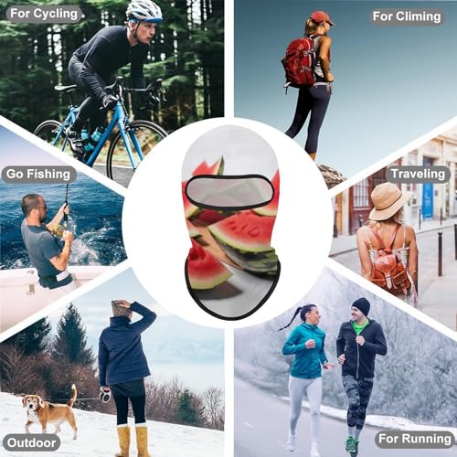 Máscara facial de pasamontaña con diseño de rodajas de sandía para hombres y mujeres, protección solar, transpirable, cubre todo el head para senderismo, ciclismo, correr, conducir miniatura 6