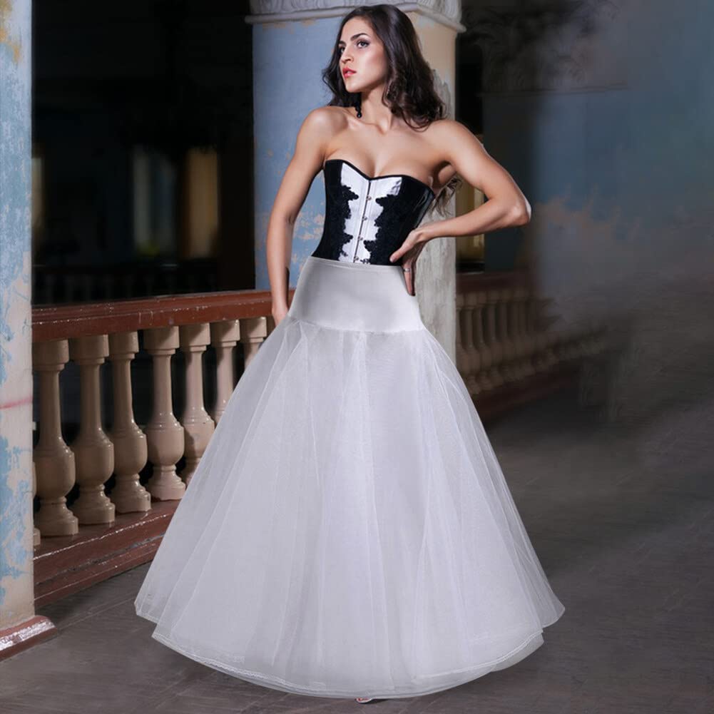XIXIMAON Sottogonna sotto abito da sposa donna gonna lunga tulle crrinoline vintage 1950 Rockabilly Petticoat Underskirt, Nero , S
