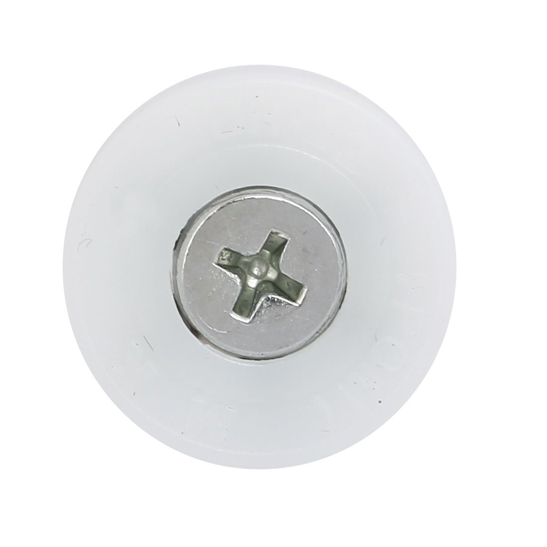 Aexit 2pcs DR24C2L8 Material handling M6x8mm Thread Nylon F Type Idler Bearing Pulley White 24mm x 18mm Model:94as359qo555