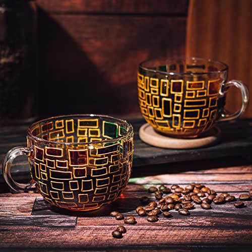 The Wine Savant Renaissance Stained Glass Windows Mugs, Artisanal Hand Painted Set Of 2 thumb #4