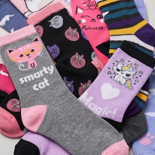 Image of Tipi Toe Women's Fun Patterned Dress Socks, 12-Pack Lightweight Colorful Crew Socks, Casual Novelty Assorted Designs