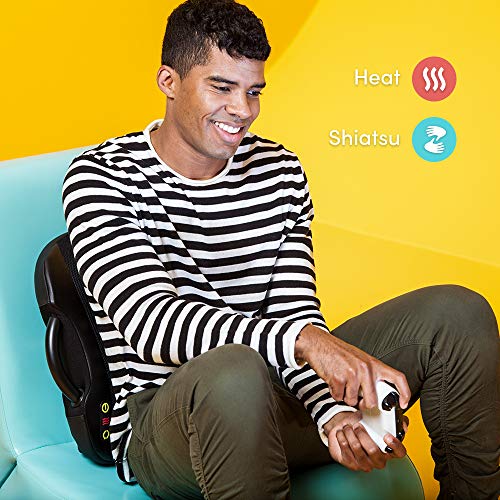 Shiatsu Massage Cushion with Heat | Lumbar Support Back Massage | Portable Handles for Home or Office | Black - Thumbnail 6