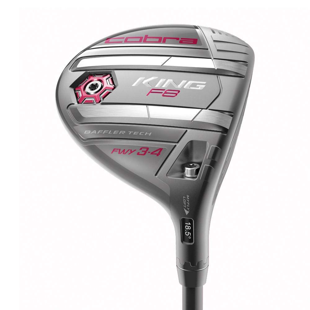 Cobra Female 2018 King F8 Women's Fairway 2018 King F8 Fairway 5W6W (Women's, Right Hand, Graphite, Ladies Flex), Silver/Raspberry