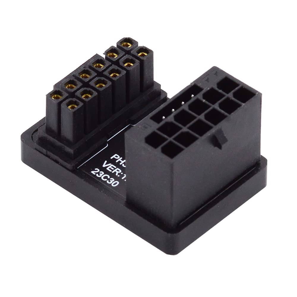 cablecc 12VHPWR 16Pin 12+4P Male to Female PCI-E 5.0 Power Modular ATX3.0 Adapter Up Angled 360 Degree for 4080 5090TI Graphics Card