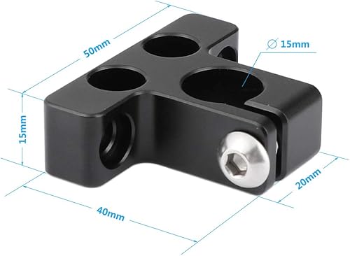 Miniatura 2 de CAMVATE Abrazadera de varilla simple de 0.591 in con puntos de montaje sin roscar de 14 "-20 - 2318