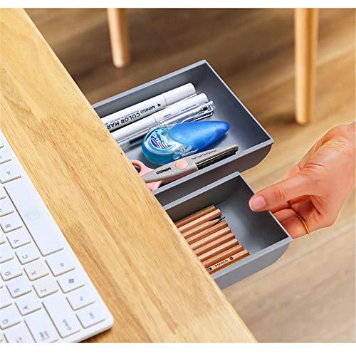 Desk Drawer Attachment 2 Pack Pencil Organizer Desk Hidden Desk Organizer Under Desk Organizer Adhesive Pen Holder Desk Accessories & Workspace Organizers Pen Drawers Drawer Tray Storage Desktop