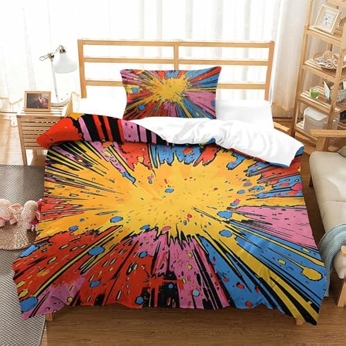Housse de couette microfibre 3D couleur 135x200cm avec taies d'oreiller - 2