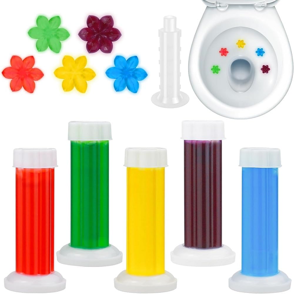 2pcs Toilet Cleaning Gel Flower Stamp Bathroom Cleaner Deodorizer | Bowl Cleaner Toilet Fresheners Air Fresher For Remove Bad Smell Bad Odor Long-Lasting Refills Gel Stamp Injection Multicolor 2-picture-34