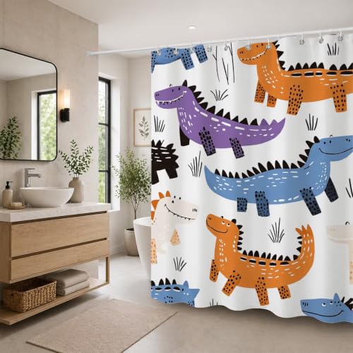 Rideau douche polyester crocodile 120x180 cm lavable avec 12 crochets