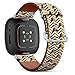 CJBROES Replacement Leather Watch Band, Compatible with Fitbit Versa 3 and Fitbit Sense of Wristband Bracelet Accessory - Isometric
