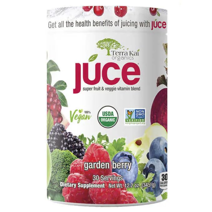 Terra-Kai Organics Juce Super Fruit and Veggie Blend Drink, 12.2-Ounce Garden Berry, 30 Servings