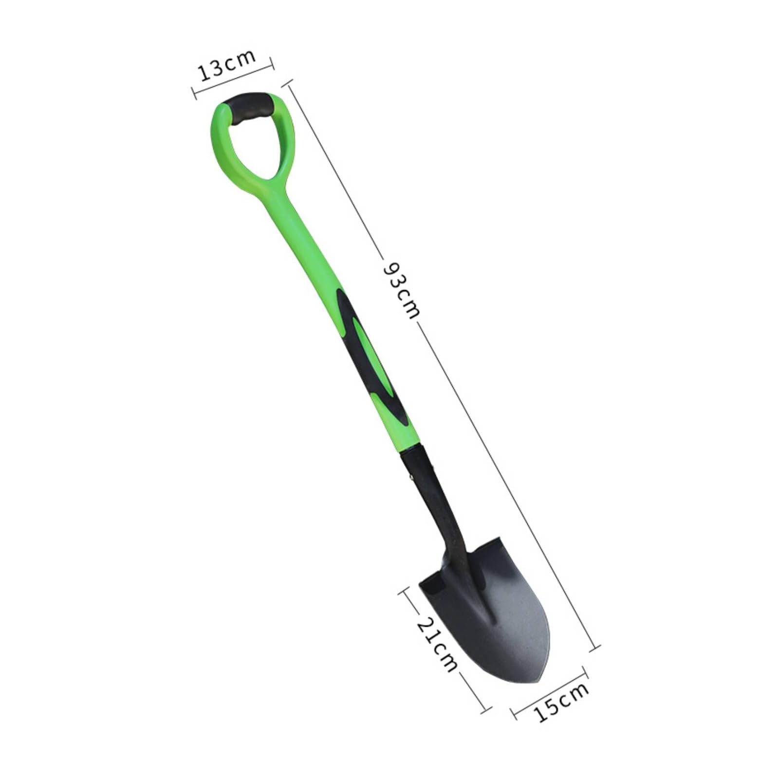 Pala Mango Circular Empuñadura Plástica Jardinería 1,5 Mm, Verde, Pala De Punta, Mango De Plástico Verde con Asa Circular