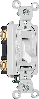 Legrand Pass & Seymour CSB20AC2WCC6 20 Amp 120/277V Hard Use Specification Grade Toggle Switch, Double Pole, Back and Side Wire, White (1 Count)