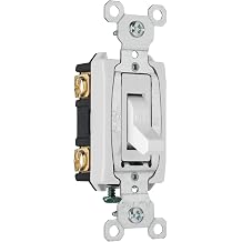 Legrand Pass & Seymour CSB20AC2WCC6 20 Amp 120/277V Hard Use Specification Grade Toggle Switch, Double Pole, Back and Side Wire, White 1 Count