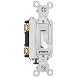 Legrand Pass & Seymour CSB20AC2WCC6 20 Amp 120/277V Hard Use Specification Grade Toggle Switch, Double Pole, Back and Side Wire, White (1 Count)