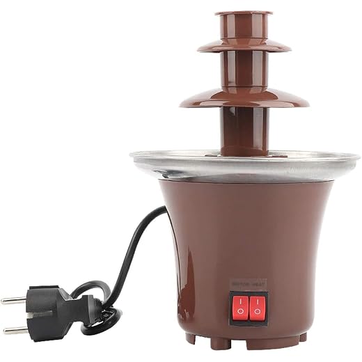 Mini Fonte de Chocolate Cascata 3 Andares, Fondue Elétrico para Frutas, 110V, 22cm Altura