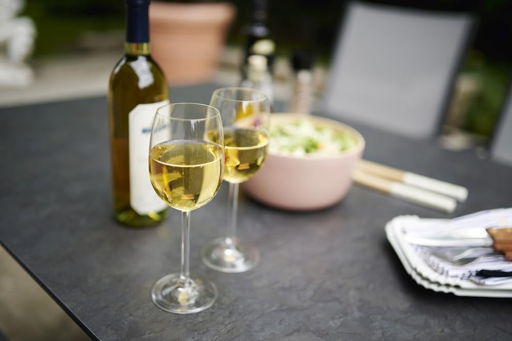 SIEGER Boulevard Platte. Klapptisch, Polytec-Dekorplatte und Stahlrohr-Gestell, Eisengrau/Schiefer anthrazit, 85cm ø, 5135-30 KT