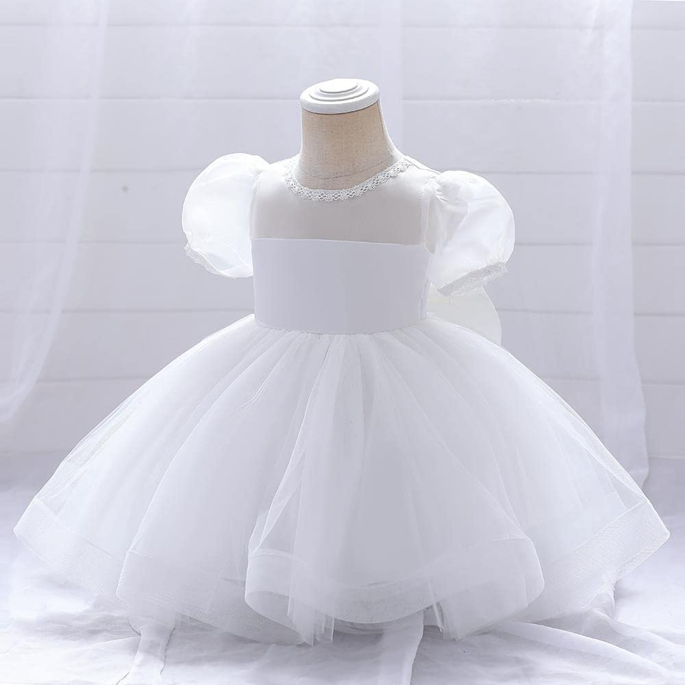 Lito Angels Vestito Damigella Abito da Festa Cerimonia Elegante per Bimba e Bambina, Bianco