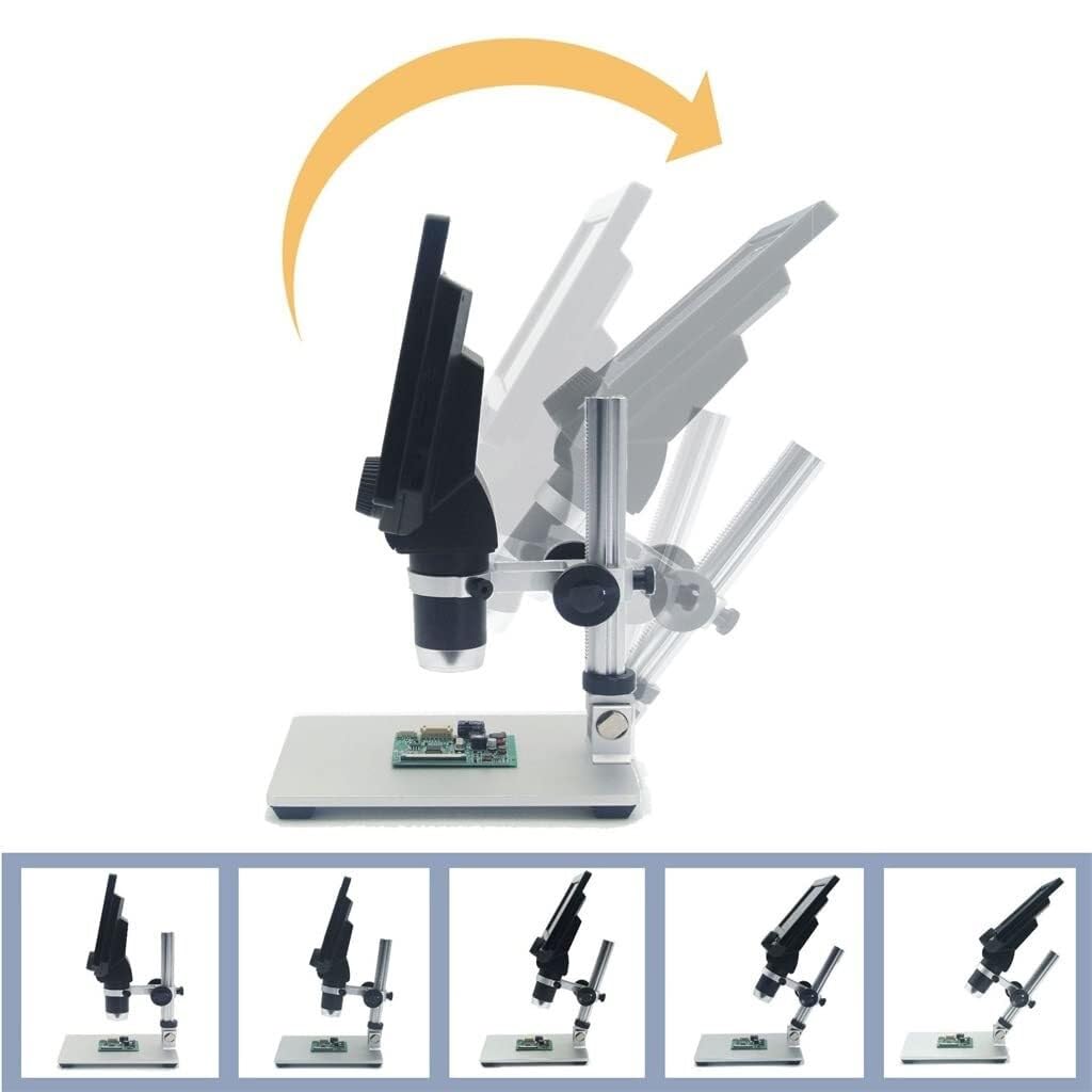 Microscopio Digitale da 7 Pollici con Angolo Regolabile, Lunga Distanza di Lavoro, microscopio di Manutenzione elettronico con Zoom Continuo per ispezione di Saldatura