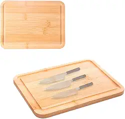 Tábua de Corte em Bambu Natural 20x15cm – Ecológica, Antibacteriana, Resistente – Ideal para Carnes, Legumes e Churrasco
