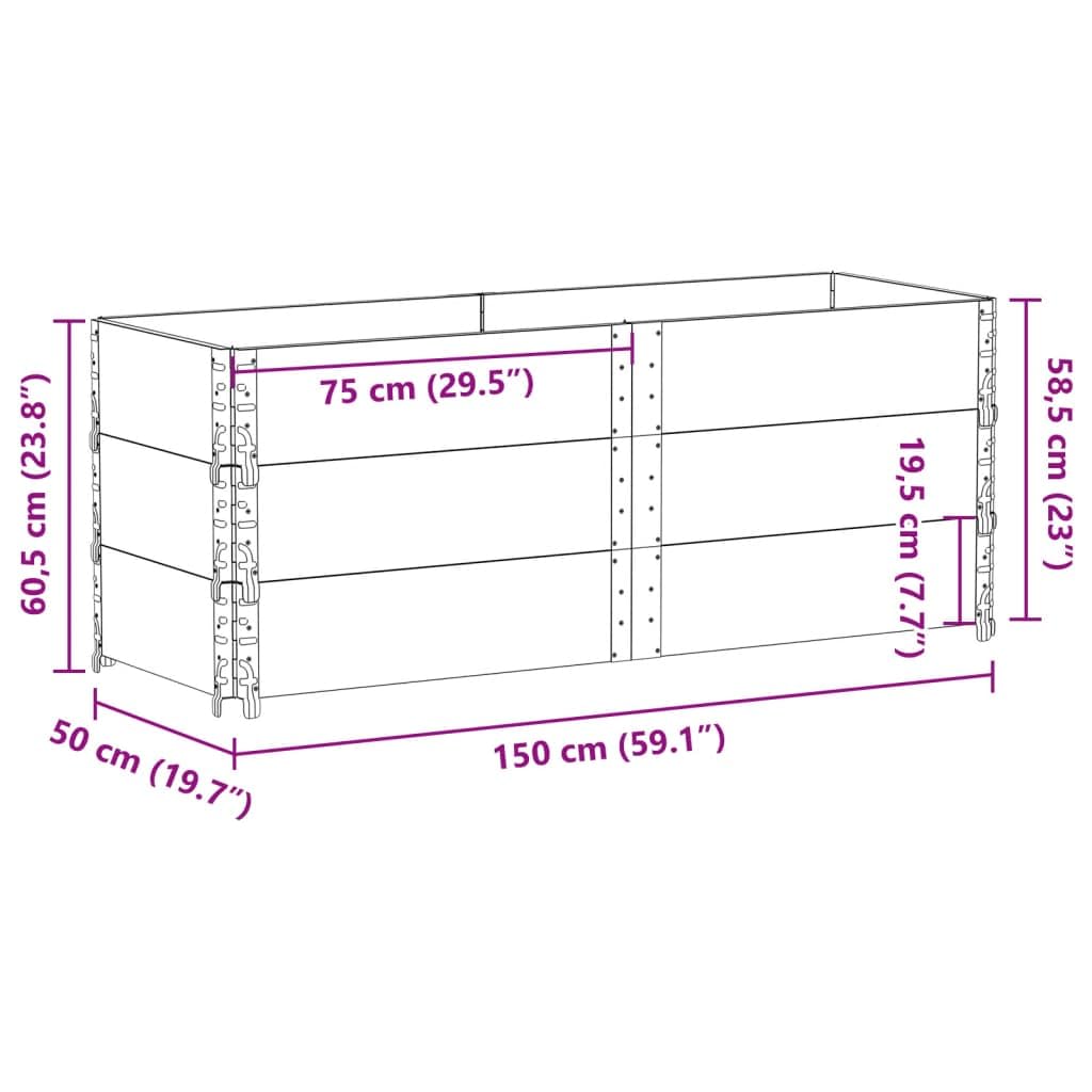 Paretali per Pallet 3pz Grigi 150x50cm Legno Massello di Pino, Commercio e Industria,Movimentazione di Materiali,Pianali di carico e Pallet, 29.9kg-3295380